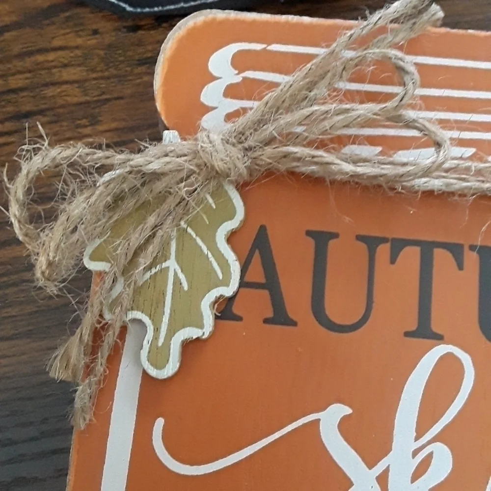 Autumn Skies Pumpkin Pies Jar Wooden Fall Decor Sign
